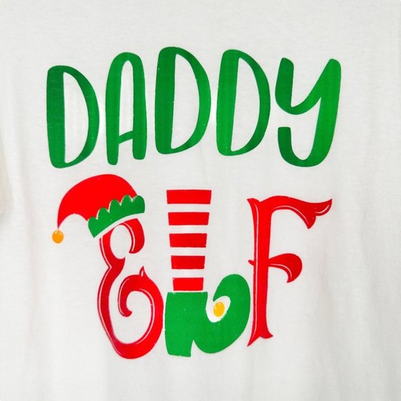 Delta Pro Weight T-shirt Medium White Daddy Elf Christmas Short Sleeve NEW - Picture 2 of 7
